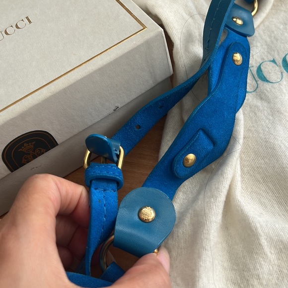 Authentic Emilio Pucci royal blue suede fringe mini bag - Picture 5 of 6